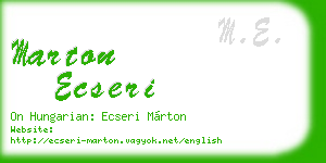 marton ecseri business card